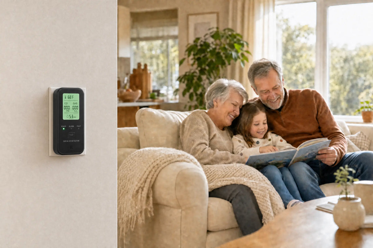 SENSZO detector in a home with grandparents and child